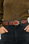 Cognac and Silver Liliana Belt