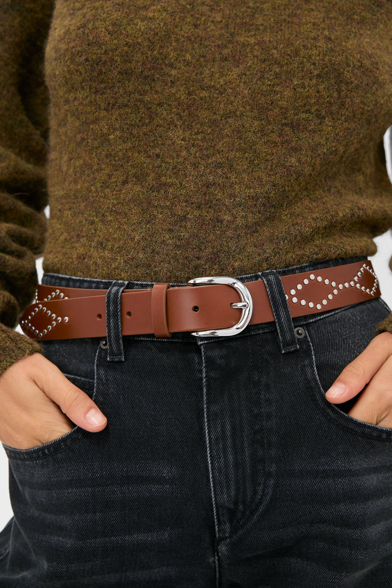 Cognac and Silver Liliana Belt
