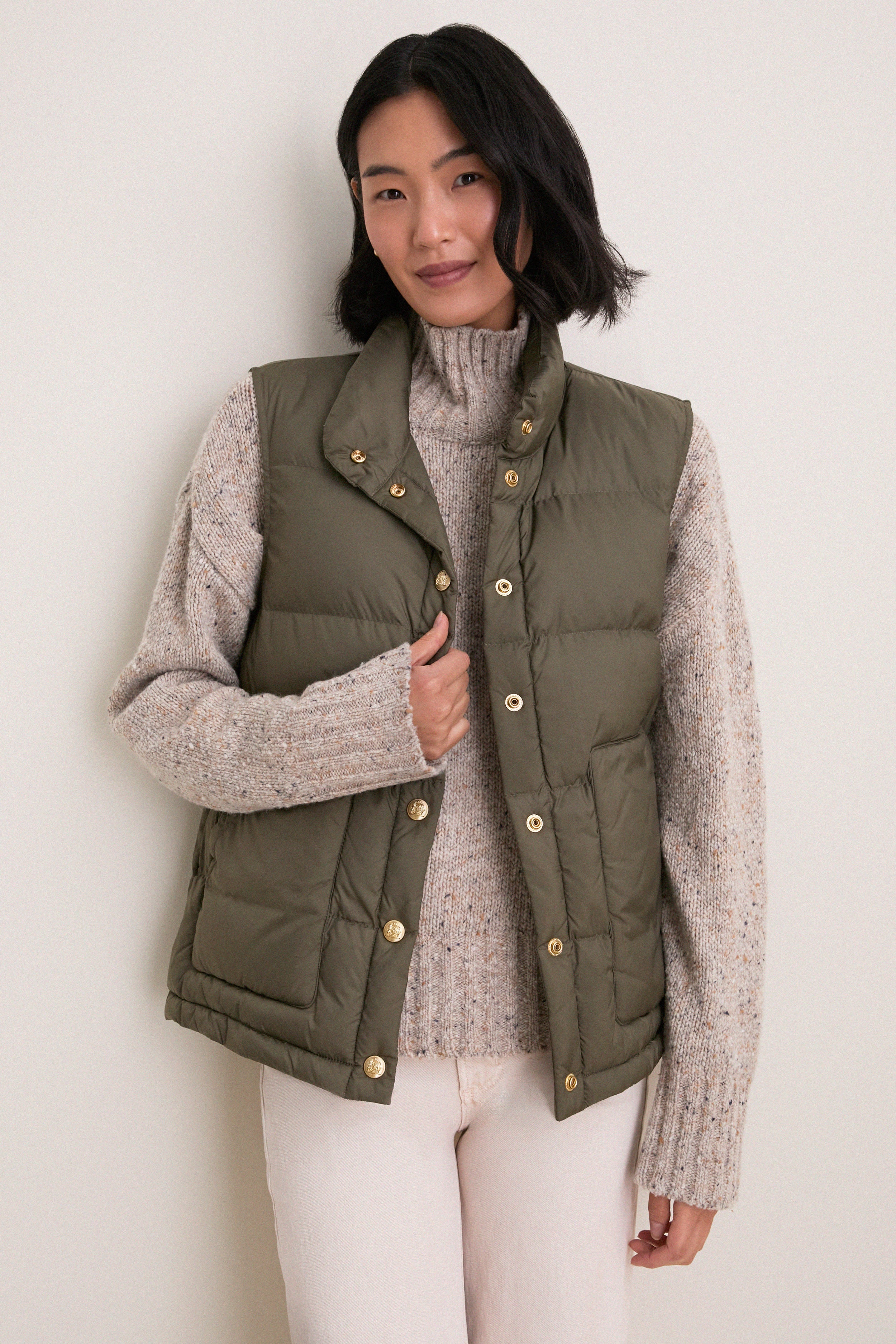 Olive Green Inez Puffer Vest | Tuckernuck