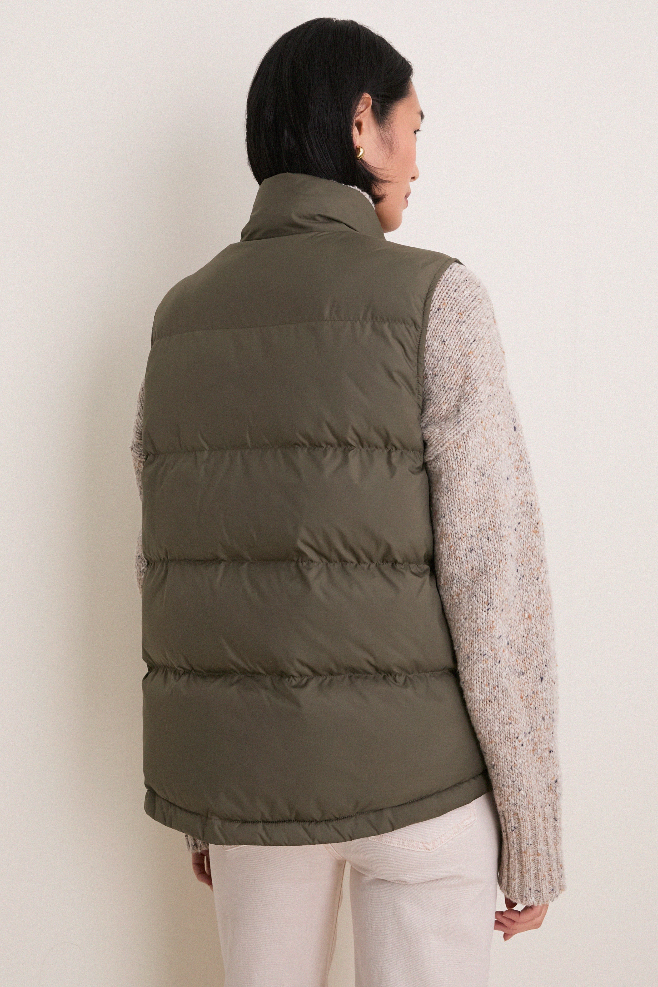 Olive Green Inez Puffer Vest