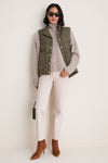 Olive Green Inez Puffer Vest