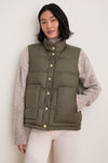 Olive Green Inez Puffer Vest