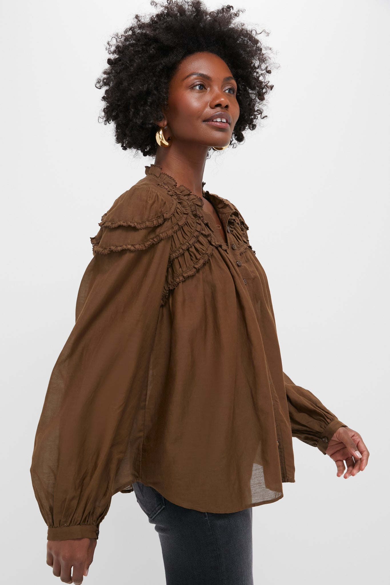 Dark Khaki Christa Blouse