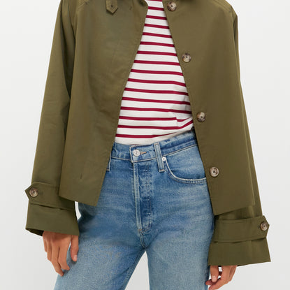 Olive Drew Short Trench Coat