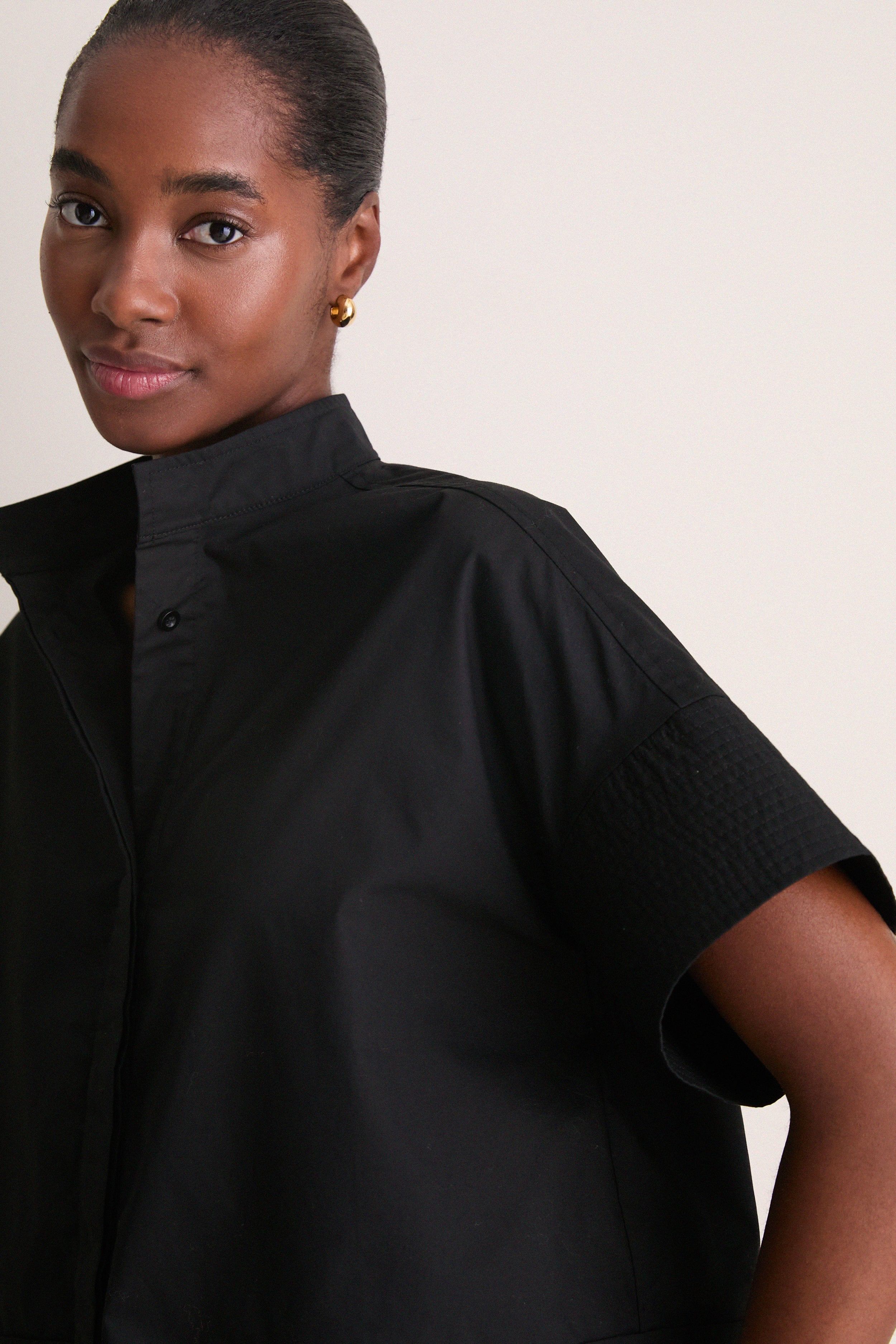 Black Trapunto Stitch Sofia Shirt | Tuckernuck