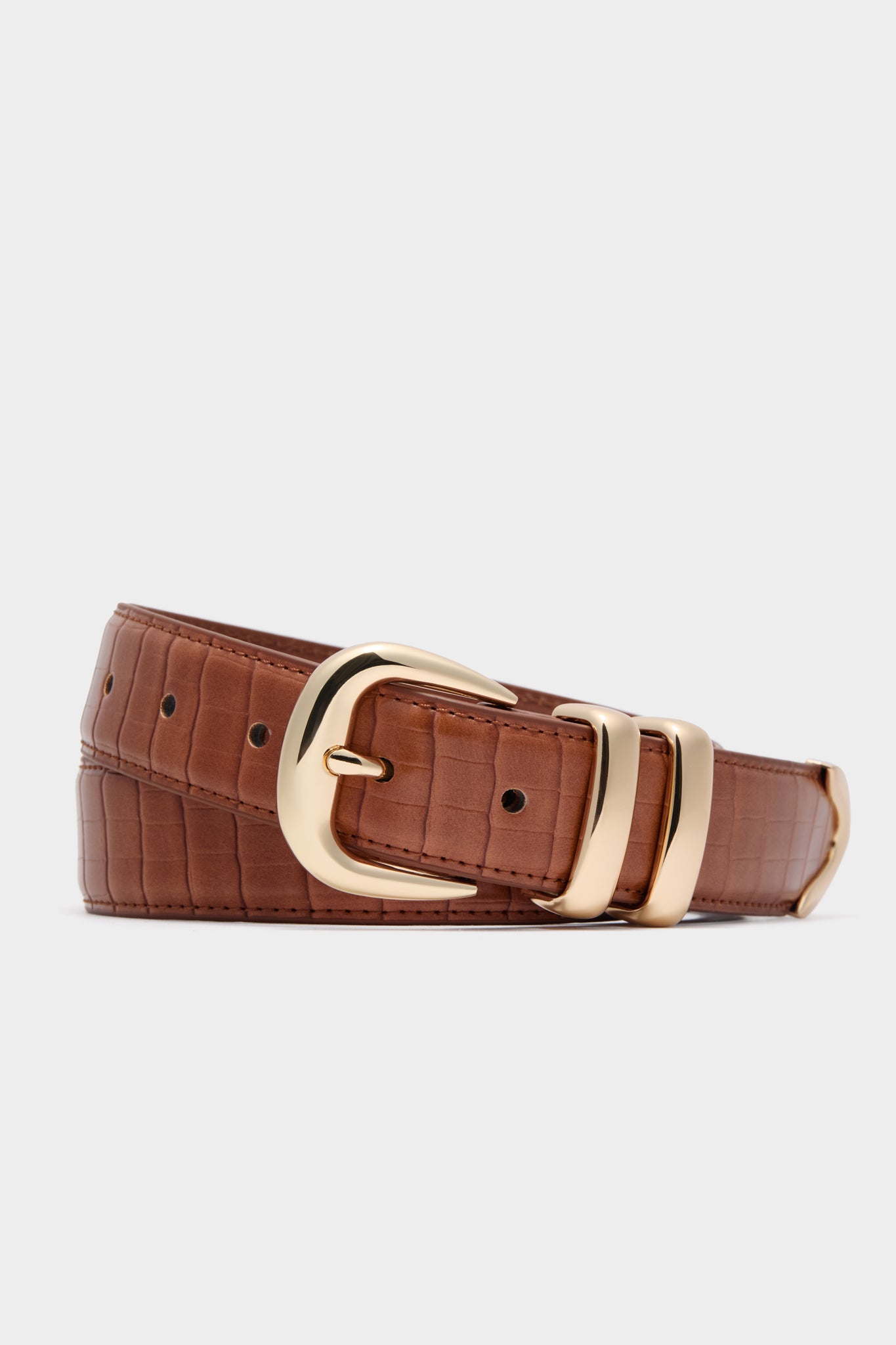 Brown Croc-Embossed Western Belt | Tuckernuck Accessories