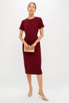 Burgundy Shimmer Boucle Pinot Midi Dress