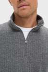 Alpine Gray Herringbone Legend Sweater Quarter Zip