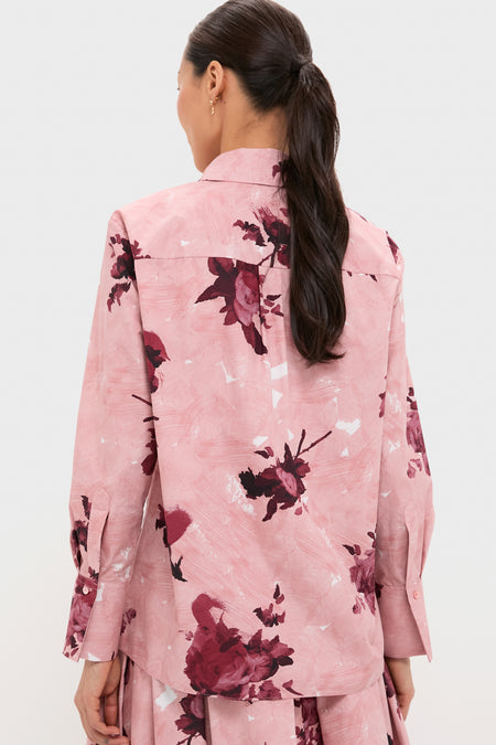 Abstract Rose Slipper Pink Long Sleeve Shirt