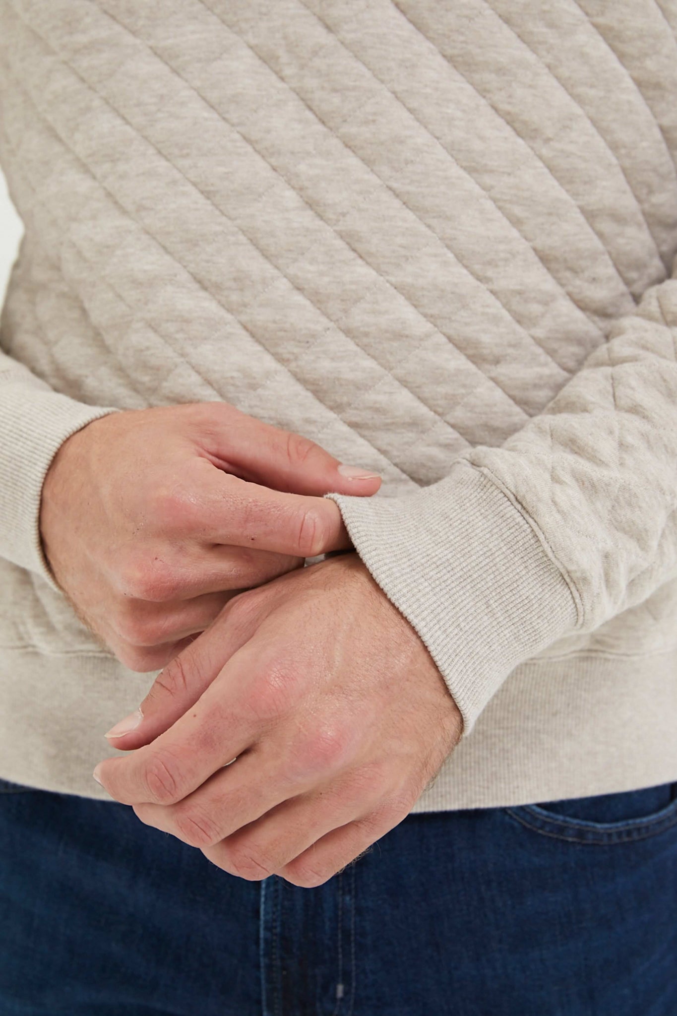 Oatmeal Melange Epic Quilted Fleece Pullover