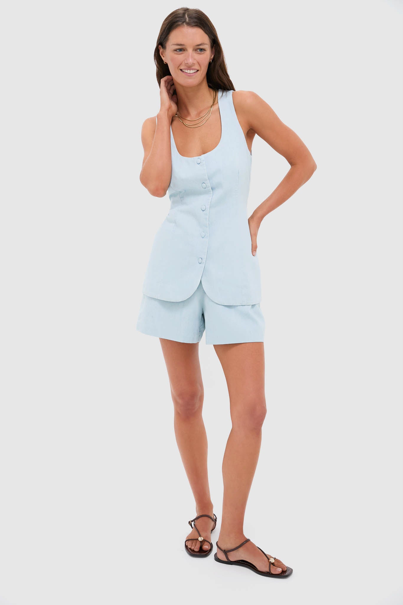 Light Wash Denim Brett Vest