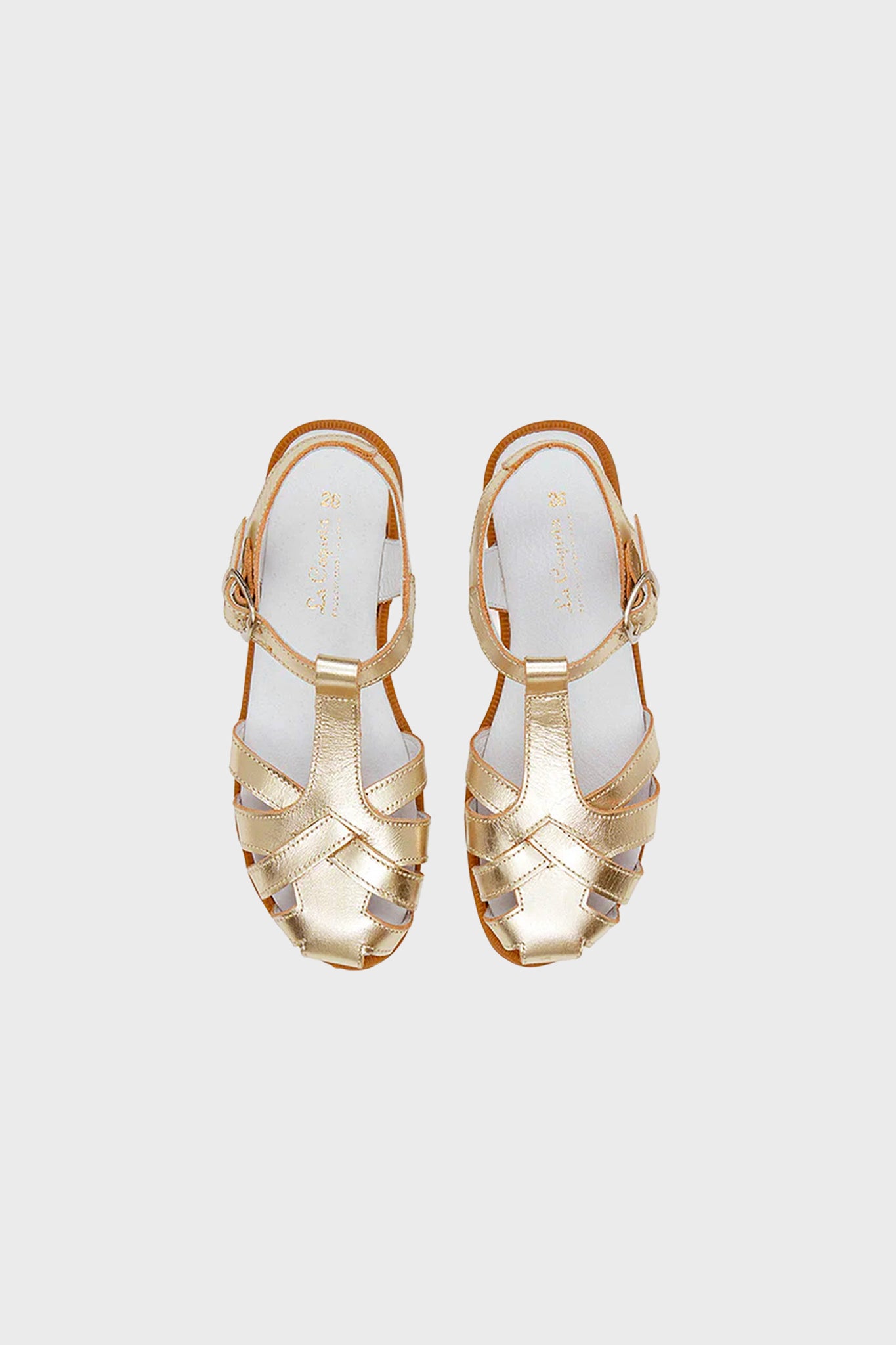 Gold Sofia Leather Girl Sandals
