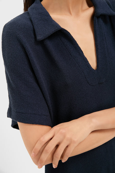 Navy Maren Mini Polo Dress