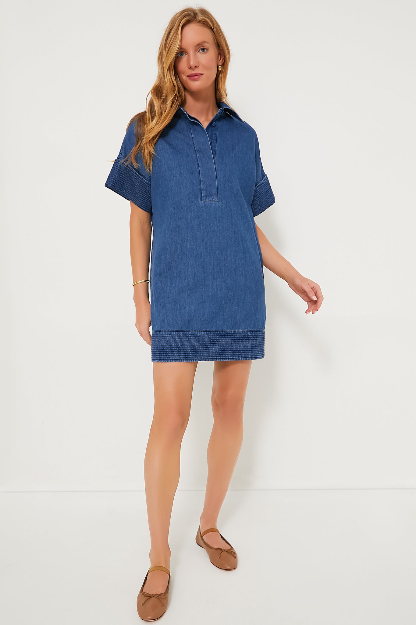 white christmas dresses Riley Mini Shirtdress in Chambray – Draper James