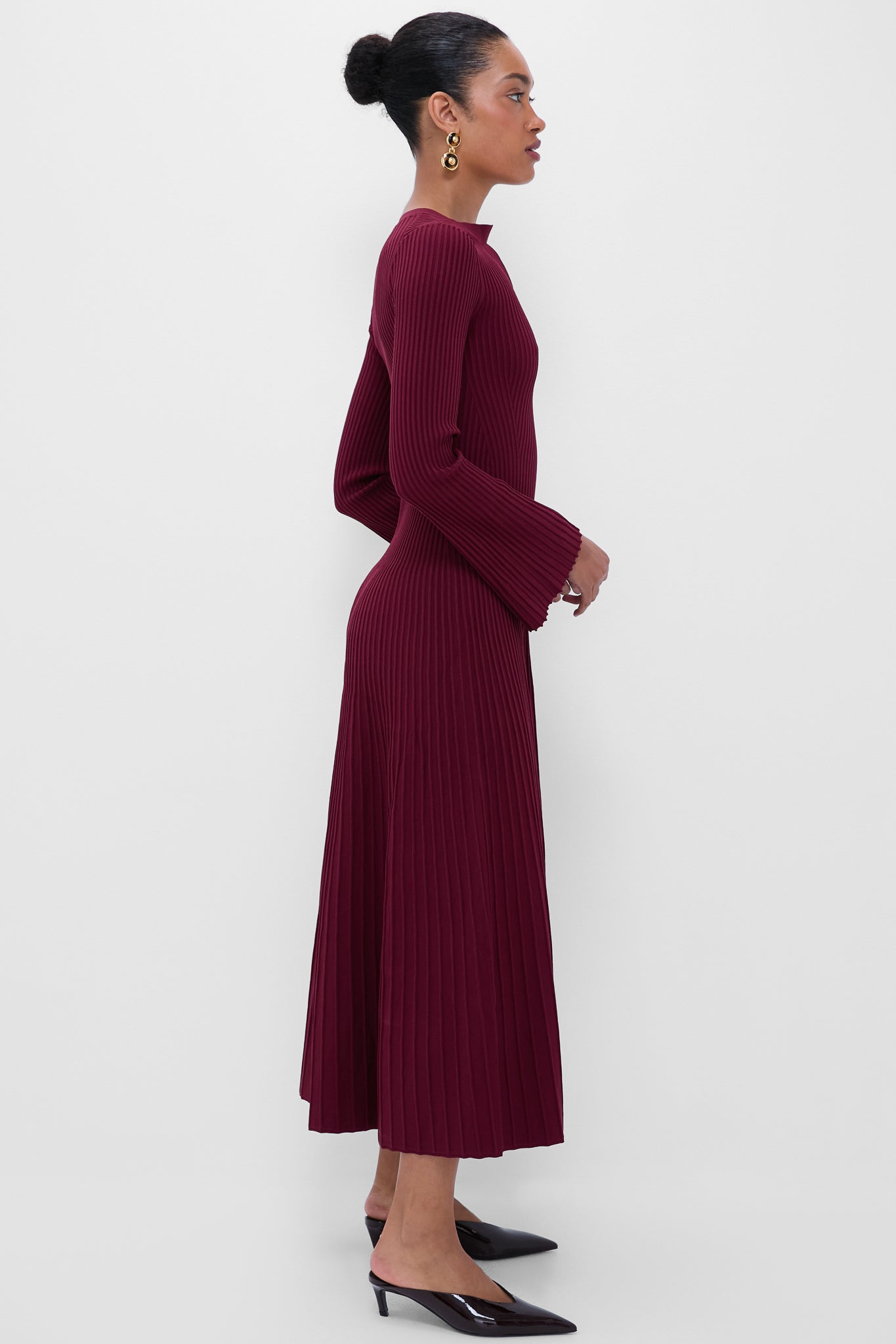 Cranberry Genna Long Sleeve Midi Dress | SIMKHAI Cranberry Genna Long Sleeve Midi Dress | SIMKHAI