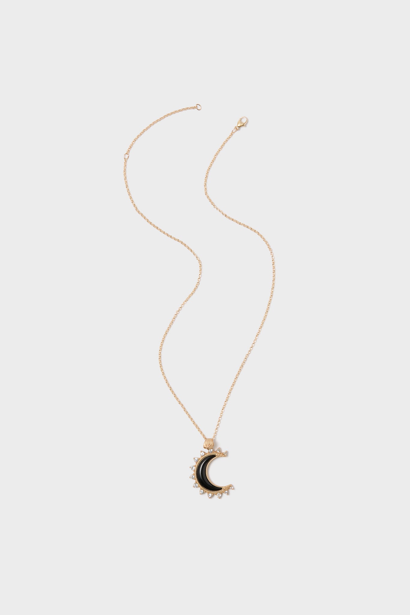 FOREVER Nightfall Onyx Crescent Moon Pendant | Jane Win