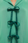 Green Bow Pajama Set with Detachable Feathers