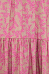 Tan & Pink Vines Bennett Maxi Dress