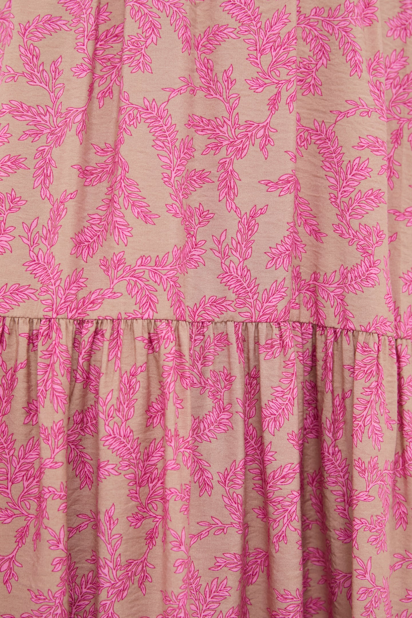 Tan & Pink Vines Bennett Maxi Dress