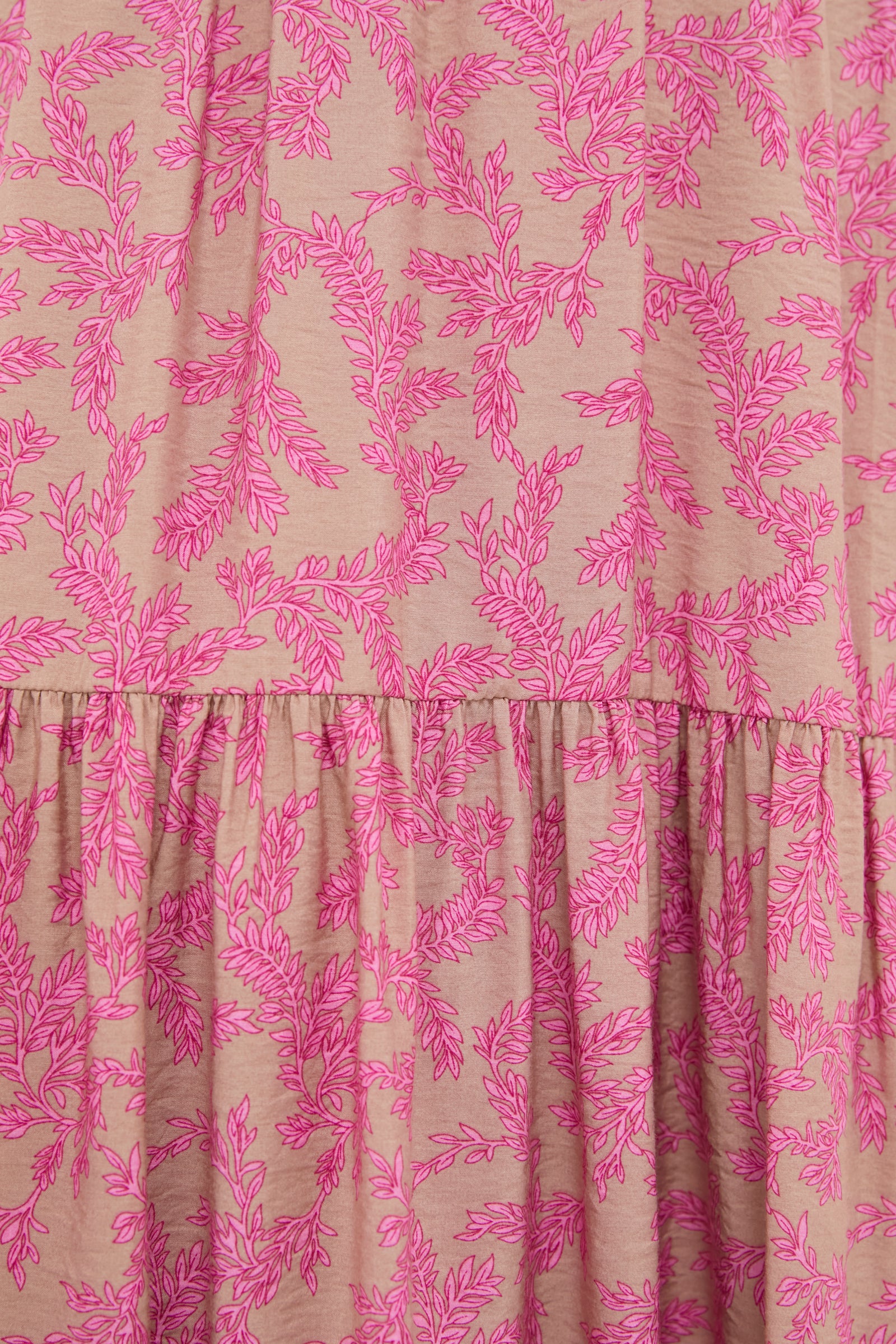 Tan & Pink Vines Bennett Maxi Dress