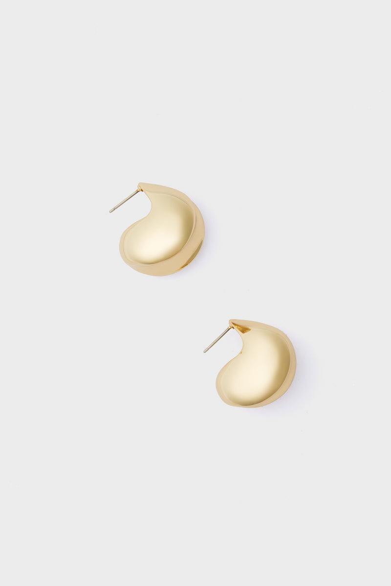 High Polish Gold Nouveaux Puff Earrings