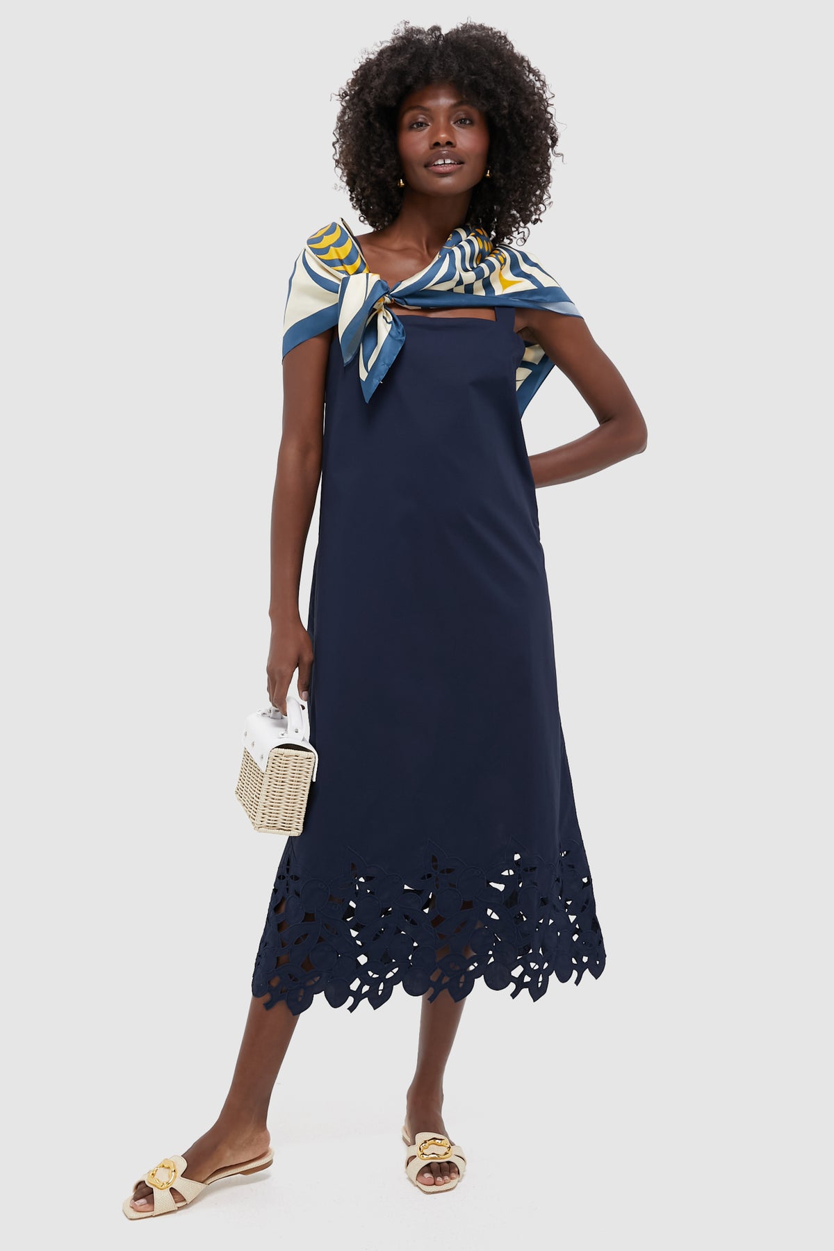 moira floral embroidered dress in navy Dark Blue Maira Floral Short Sleeve Maxi Dress
