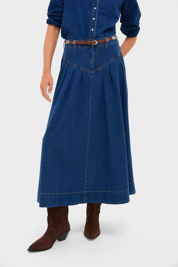 Denim Blue Rhodes Maxi Skirt
