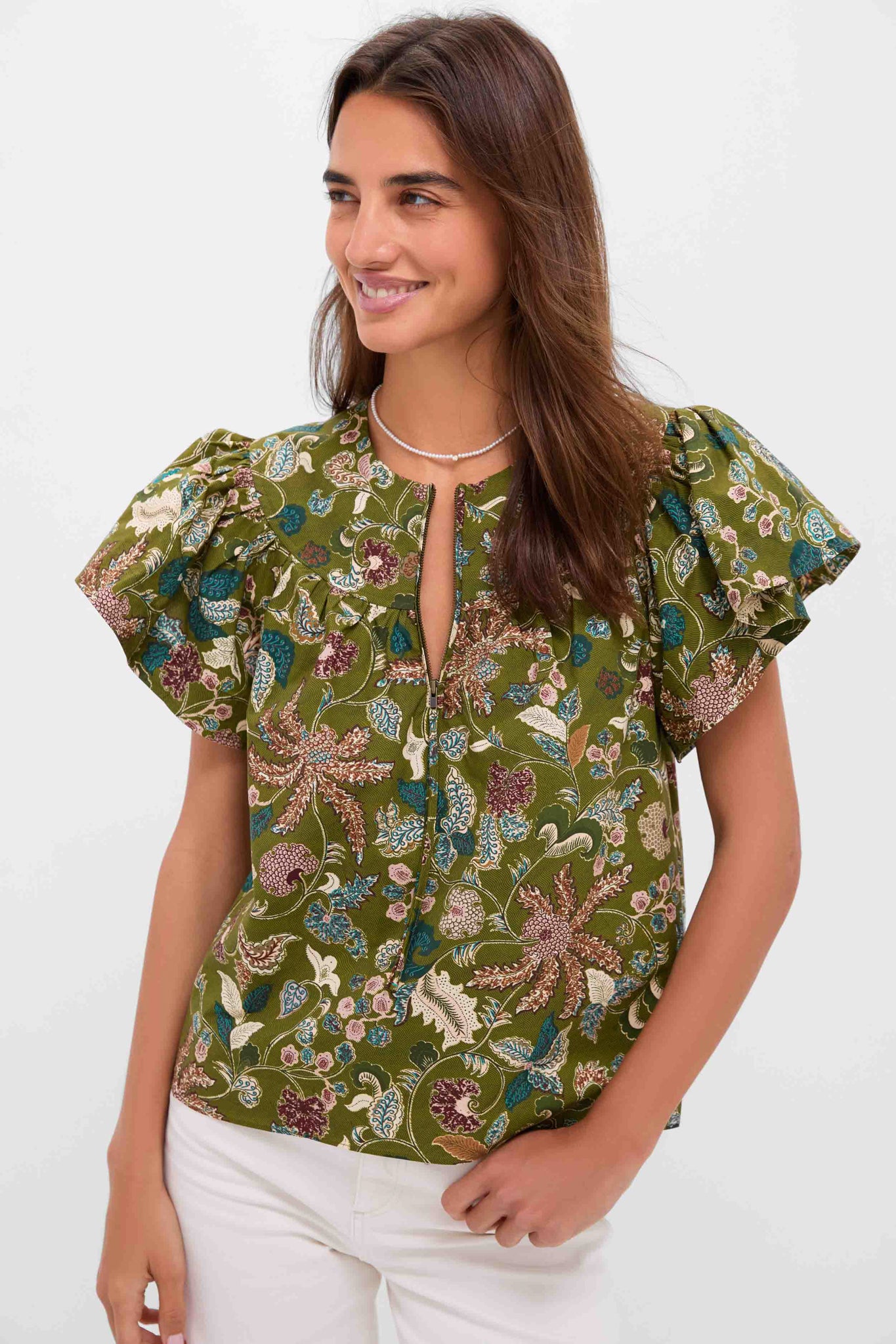 Lichen Perline Flutter Sleeve Blouse