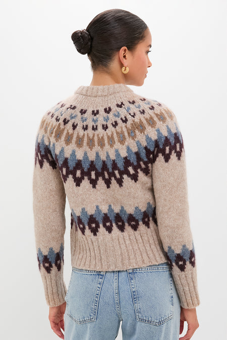 Oatmeal Melange Multi Christina Fairisle Cardigan