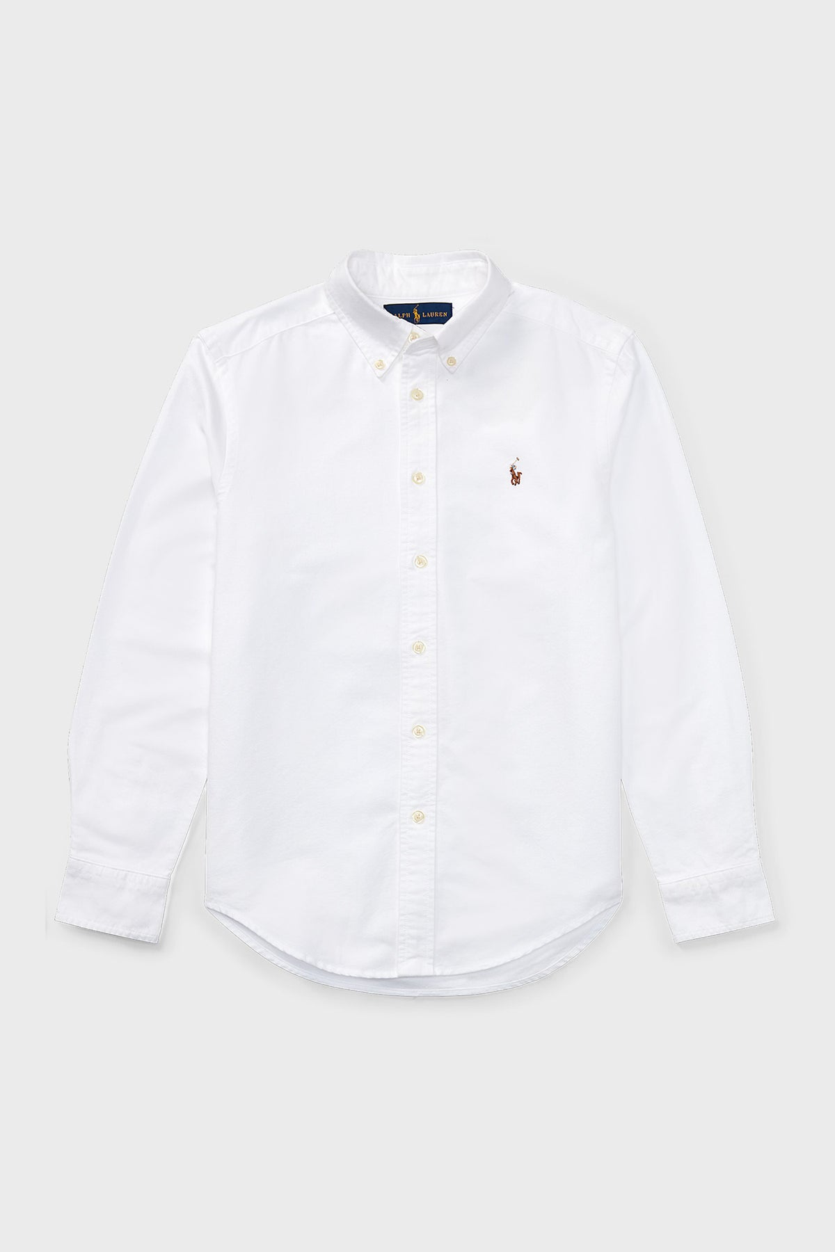 Boys White Long-Sleeve Oxford Button-Down Sportshirt