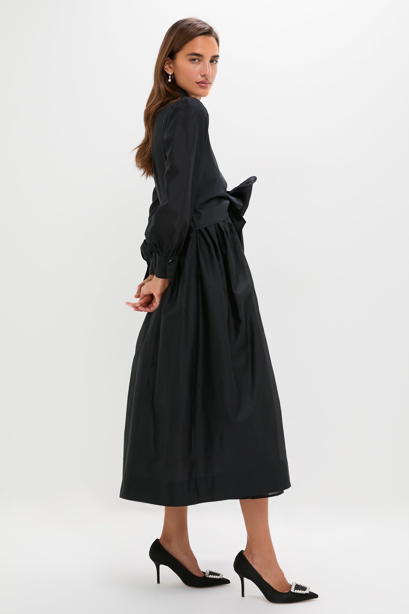 Black Tie Front Bow Bea Maxi Dress