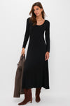 Black Long Sleeve Sara Maxi Dress