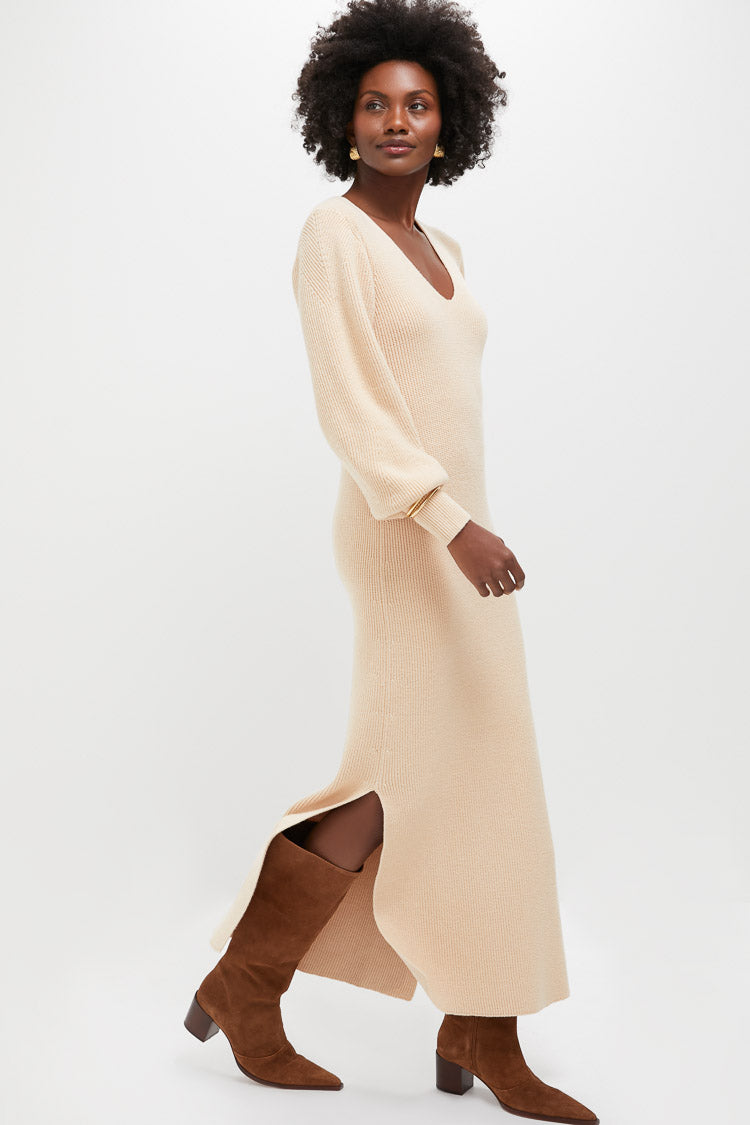 Almond Knit Anya Midi Dress | Hyacinth House