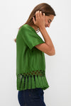 Green Dupioni Chadwick Tassel Top