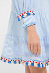 Chambray Stripe Fringe Jen Dress