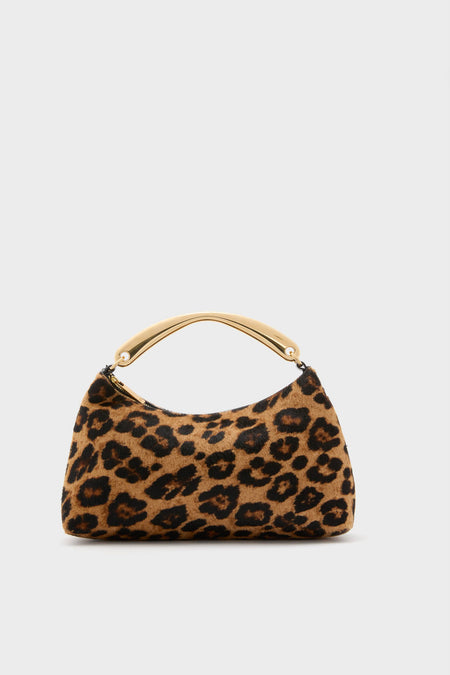 Leopard Metal Handle Rhea Bag