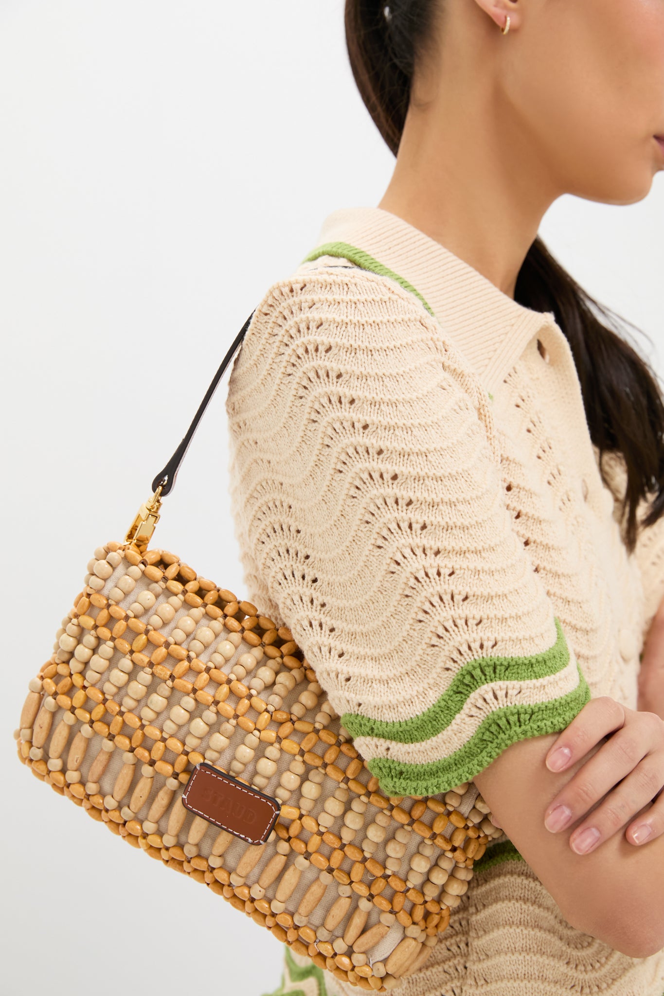 Natural Wood Beads Timmy Shoulder Bag