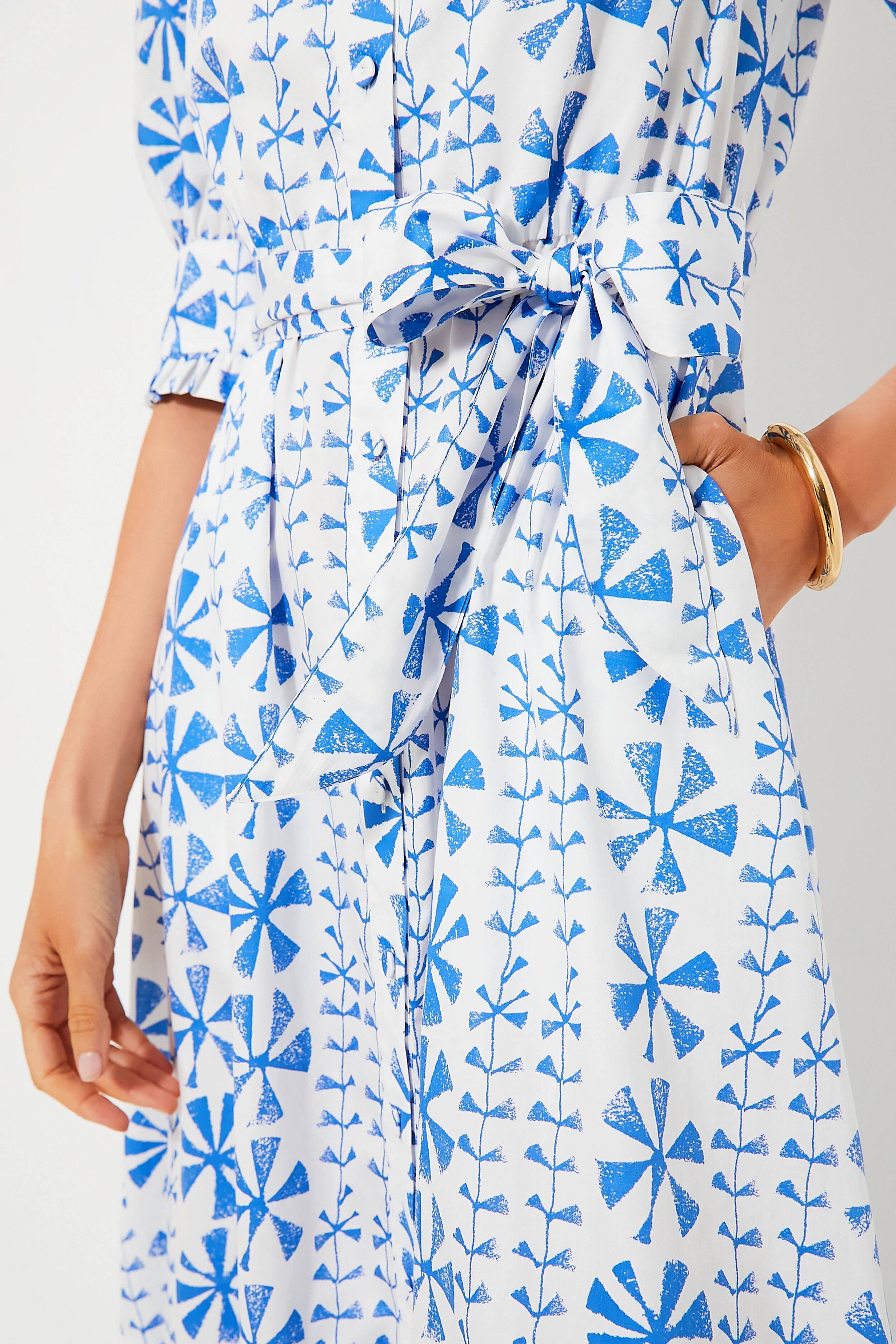 Floral Vine Blue Marni Maxi Dress | Borgo de Nor