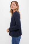 Navy Cashmere Bodie Boyfriend Crewneck