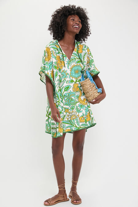 Coral Medallion Terrycloth Cabana Coverup