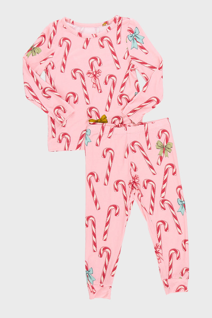 Candy Cane Pink Christmas Pants Pink Candy Cane Lane Bamboo PJ Set