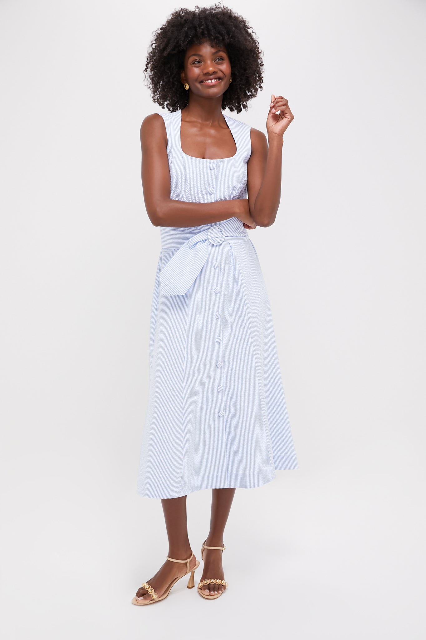 ワンピース SEERSUCKER VOLUME HEM DRESS SEERSUCKER VOLUME HEM DRESS