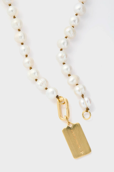 Pearl Necklace with Carpe Diem Charm