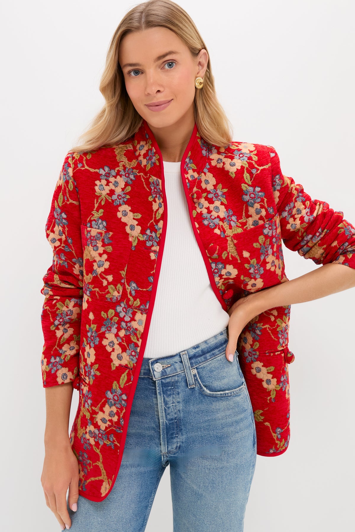 Sakura Blossom Chenille Jacquard Harrison Jacket