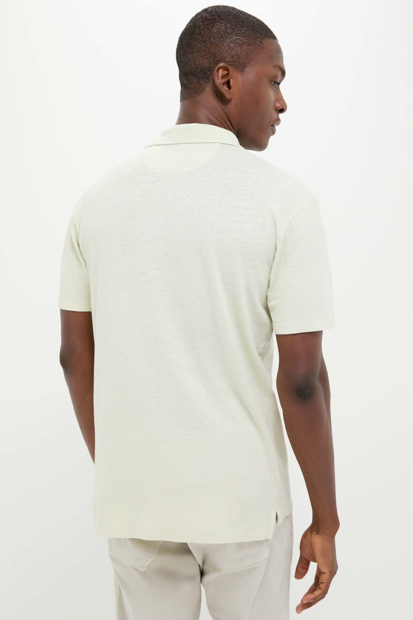 Sea Moss Drift Linen Polo
