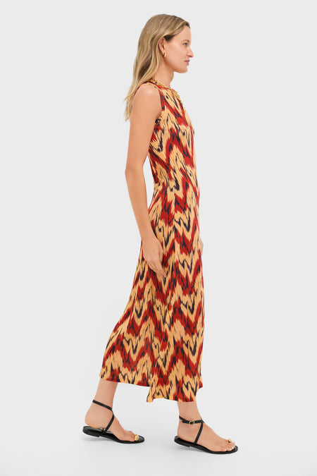 Carnelian Orla Sleeveless Midi Dress