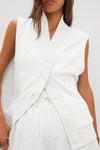 Ivory Marl Vicky Button Gilet