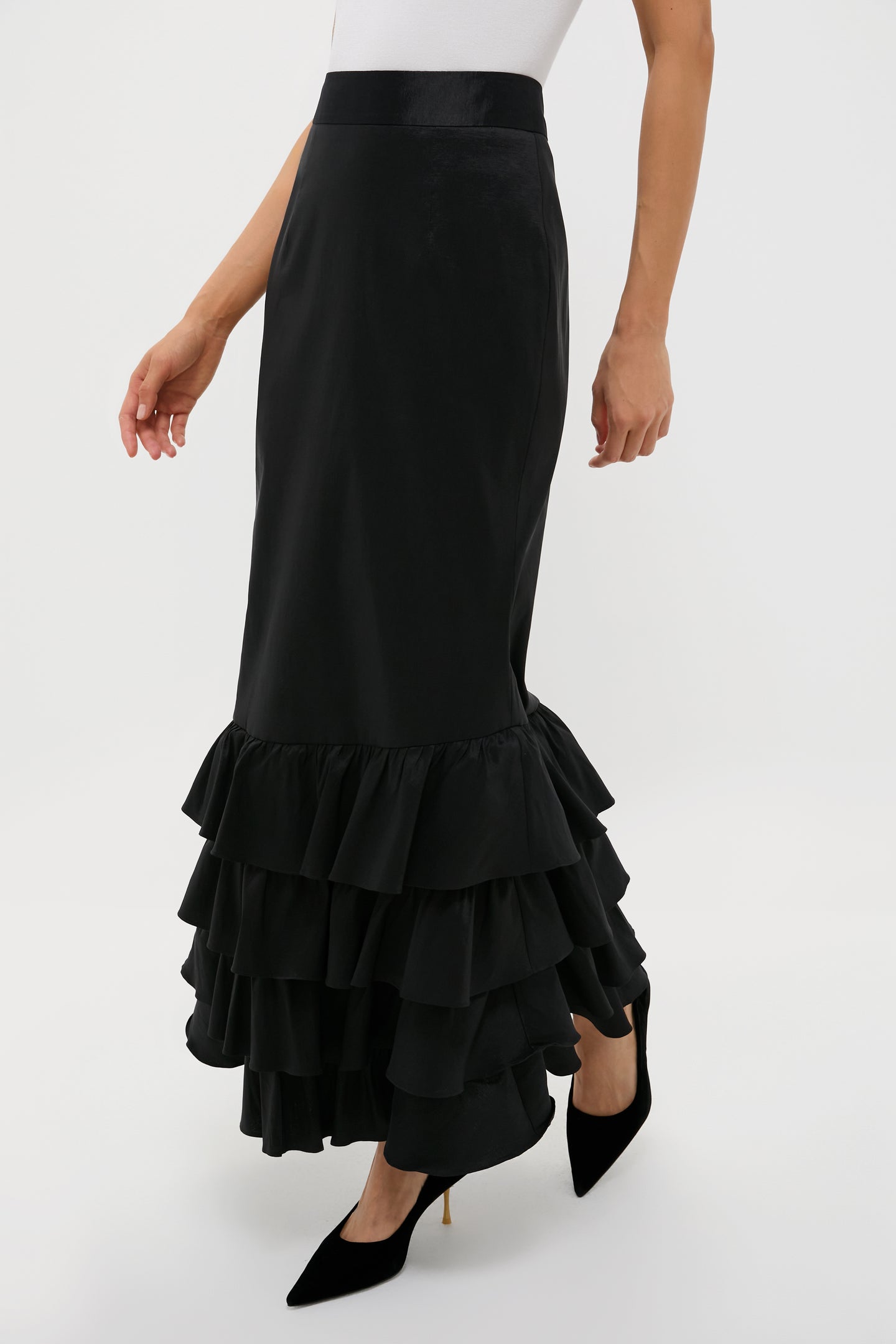 Black Taffeta Carolyn Skirt