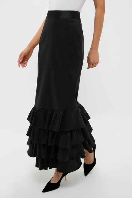 Black Taffeta Carolyn Skirt