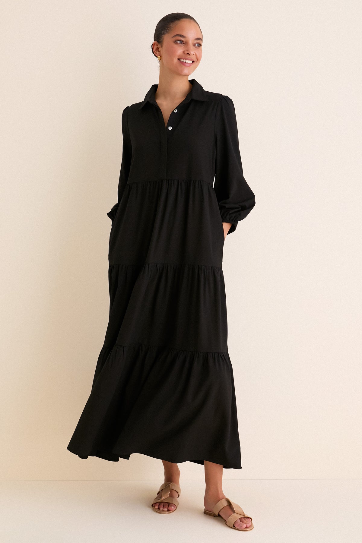 Black Crepe Mabel Maxi Dress | Pomander Place Black Crepe Mabel Maxi Dress | Pomander Place